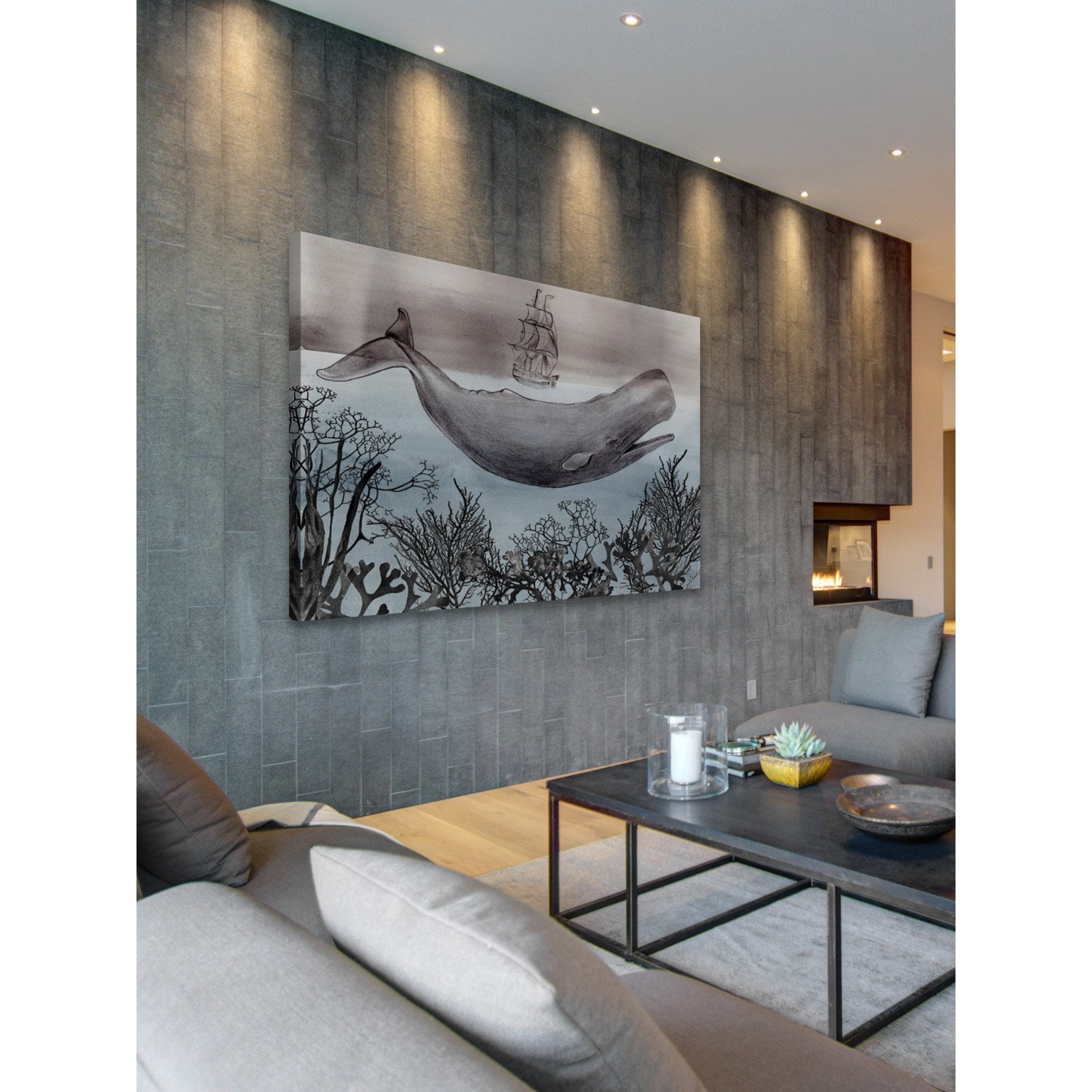 Marmont Hill Whale Under Painting Wall Art Print