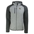 thumbnail image 2 of Men's Cutter & Buck  Heather Gray/Heather Charcoal New Orleans Saints  Helmet Mainsail Sweater-Knit Full-Zip Hoodie, 2 of 3