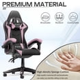 thumbnail image 4 of Bigzzia High-Back Gaming Chair PC Office Chair Computer Racing Chair PU Desk Task Chair Ergonomic Executive Swivel Rolling Chair with Lumbar Support for Back Pain Women, Men (Black&Pink), 4 of 7