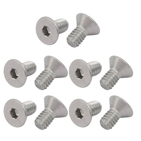 Uxcell 1/4-20x1/2" 304 Stainless Steel Flat Head Hex Socket Cap Screw 10pcs