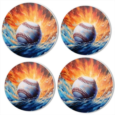 

Bahomeck Electric Stove Burner Covers Set Of 4 Baseball Surrounded By Swirling Water And Fire Metal Gas Stove Burner Covers Protecting Gas Stoves 8 Inch And 10 Inch