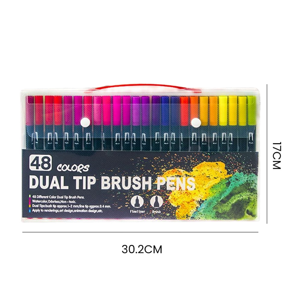 48 Colors Dual Tip Brush Markers Set Safe & Odorless Markers Pens for  Christmas Birthday Mother's Day Easter Gifts