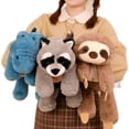 thumbnail image 2 of Peluches de pelo súper suave para niños, peluches de animales de peluche, mapache, zorro, Cocodrilo, perezoso, abrazo, almohada, regalo de cumpleaños, 45-70cm, 2 of 4