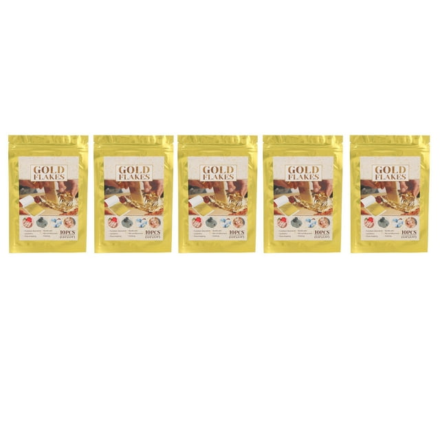 Hoja de lámina de oro de imitación 5 bolsas brillantes de pan de oro para manualidades ANGGREK Otros