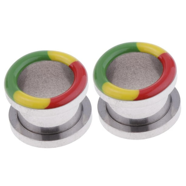 2 Piezas de Acero Inoxidable para Túneles de Oído, Tapones para Camillas, Joyería para El Cuerpo Del Oído - 18 mm Sunnimix Ear Tunnel Plug