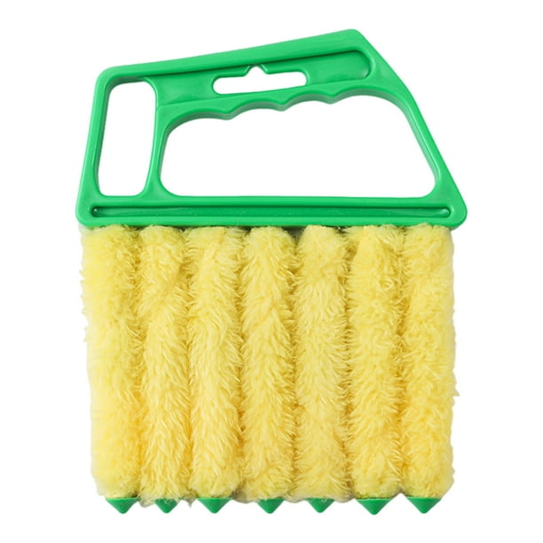 Cepillo limpiador de persianas con mango antideslizante, 7 dedos, para ventilación de aire acondicionado, mini persianas, herramienta lavable.
