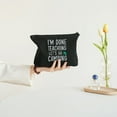 thumbnail image 4 of JEUXUS I'm Done Teaching Let's Go Camping Funny Camper Teacher 2 Pcs Canvas Tote Bags Cute Aesthetic Tote Bags with Zipper Party Supplies Black, 4 of 8