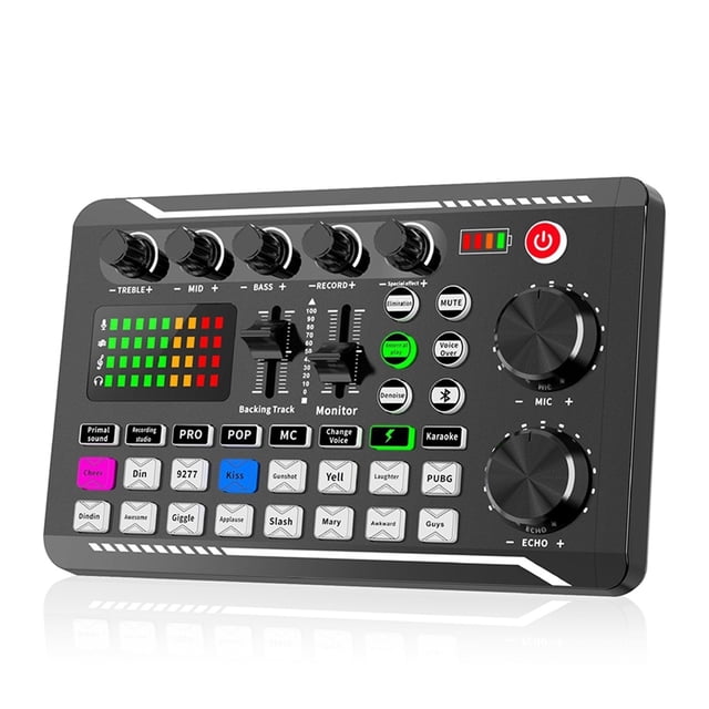 Podcast Microphone Sound Card Kit,Professional Studio Condenser Mic&F998 Live Sound Mixer