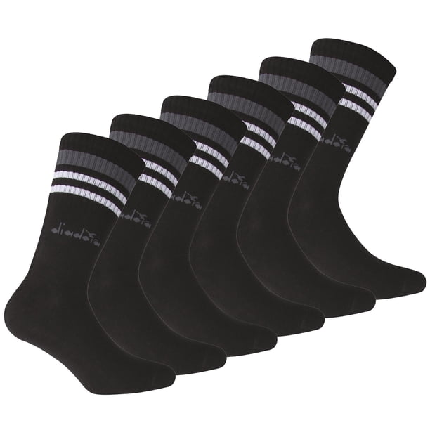 Calcetines de Tenis Unisex Diadora - Paquete de 3, Logotipo, Rayas Negro 43-46
