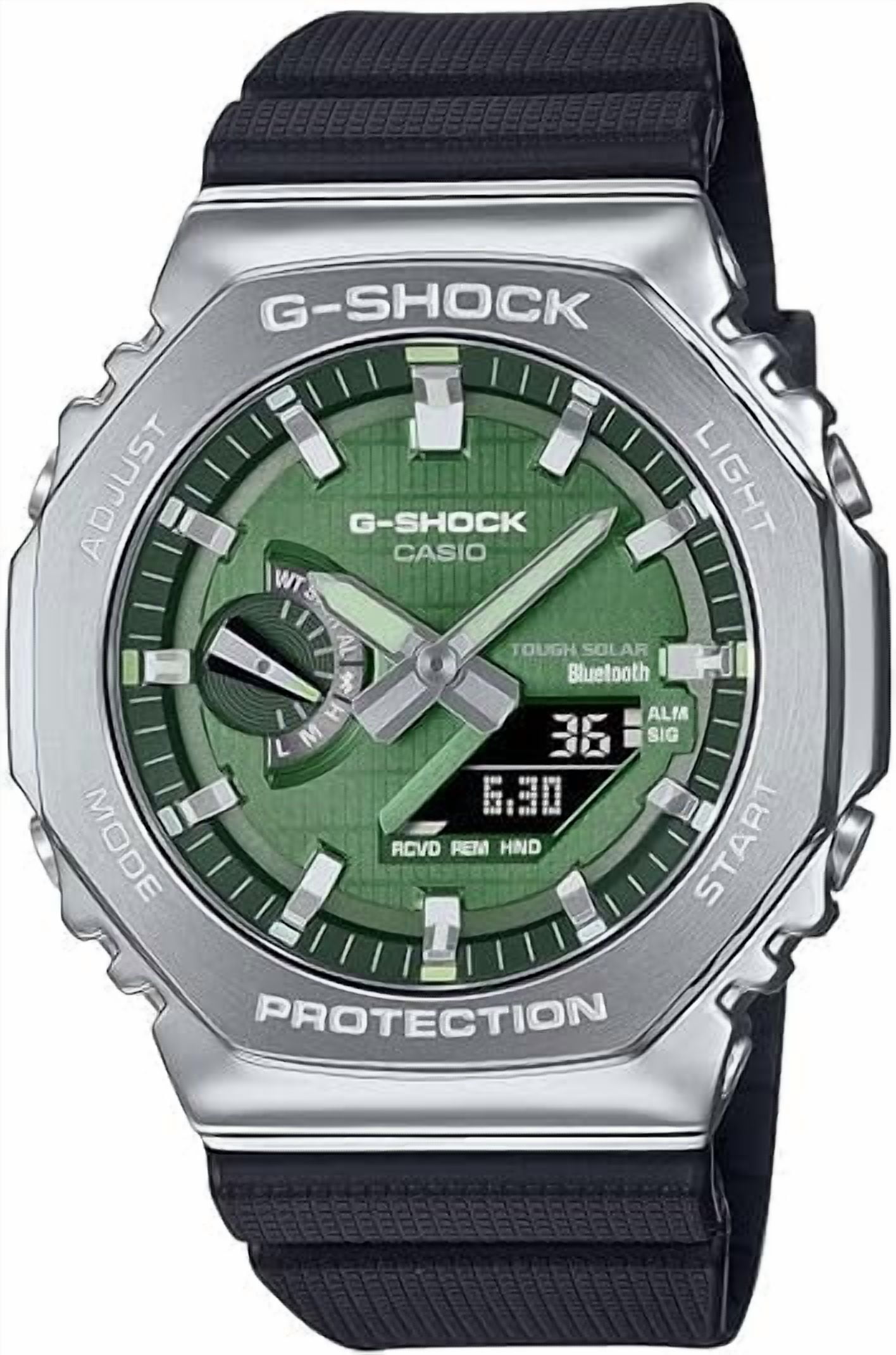 Casio G-Shock Metal Covered Octagonal Black Resin Band Watch