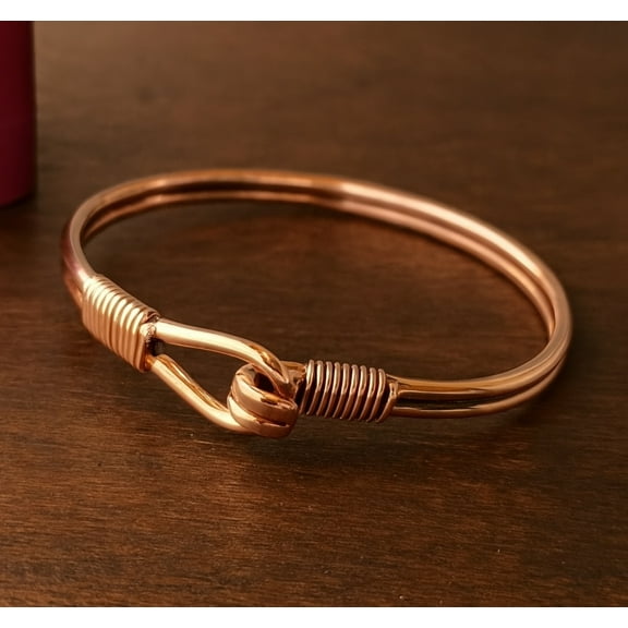 Pure Copper Adjustable Open Cuff Bracelet, Handmade Minimalist Bangle for Women