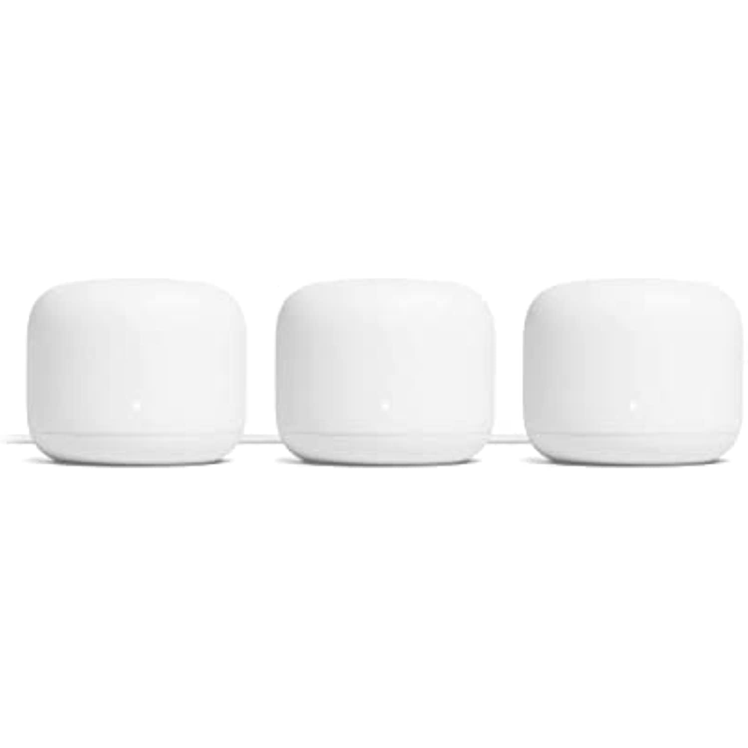 Google Nest WiFi Router Non-Retail Packaging - AC2200 Mesh Wi-Fi 2nd Generation (3-Pack, Snow)