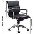 thumbnail image 2 of Classic Replica Padded Seat and Back Cushion Medium Back Office Chair - PU White Leather Thick high Density Foam, stabilizing bar Swivel & Deluxe Tilting Mechanism, 2 of 2