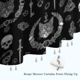 thumbnail image 6 of Black White Gothic Cat Skull Key Pattern Shower Curtain 84"x72" ,Bathroom Decorative Shower Curtains Set with 12 Hooks,Modern Waterproof Washable Shower Curtain, 6 of 6
