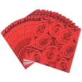 thumbnail image 5 of Servilletas desechables de papel con estampado de rosas rojas de 33 x 33 cm, ideales para fiestas de San Valentín., 5 of 5