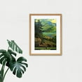 thumbnail image 3 of Adirondack Mountains Lake Placid Lakeside Forest Nature Landscape Illustration Travel Poster Framed Wall Art Print Picture 12X16 inch, 3 of 4