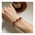 thumbnail image 3 of 3 piezas de collares de flores rojas rosas para mujer, aretes colgantes de flores rosas rojas, pulseras rosas, conjuntos de joyas de oro rosa para graduación, 3 of 5