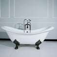 thumbnail image 2 of Aqua Eden VCTNDS6130NC0 61-Inch Cast Iron Oval Double Slipper Clawfoot Tub (No Faucet Drillings) in White/Matte Black, 2 of 7
