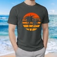 thumbnail image 2 of Men's Short Sleeve Graphic T-Shirt, Hawaiian Tropical Tree Printed Summer Casual Tee Dark Gray,S, 2 of 5