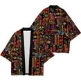 thumbnail image 3 of Kimono men's and women's 2021 Japanese traditional kimono cardigan neon pattern shirt Japanese summer kimono, 3 of 6