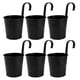 thumbnail image 1 of Macetas colgantes con gancho desmontable para decoración del hogar y el jardín, color negro, 6 uds., 1 of 9