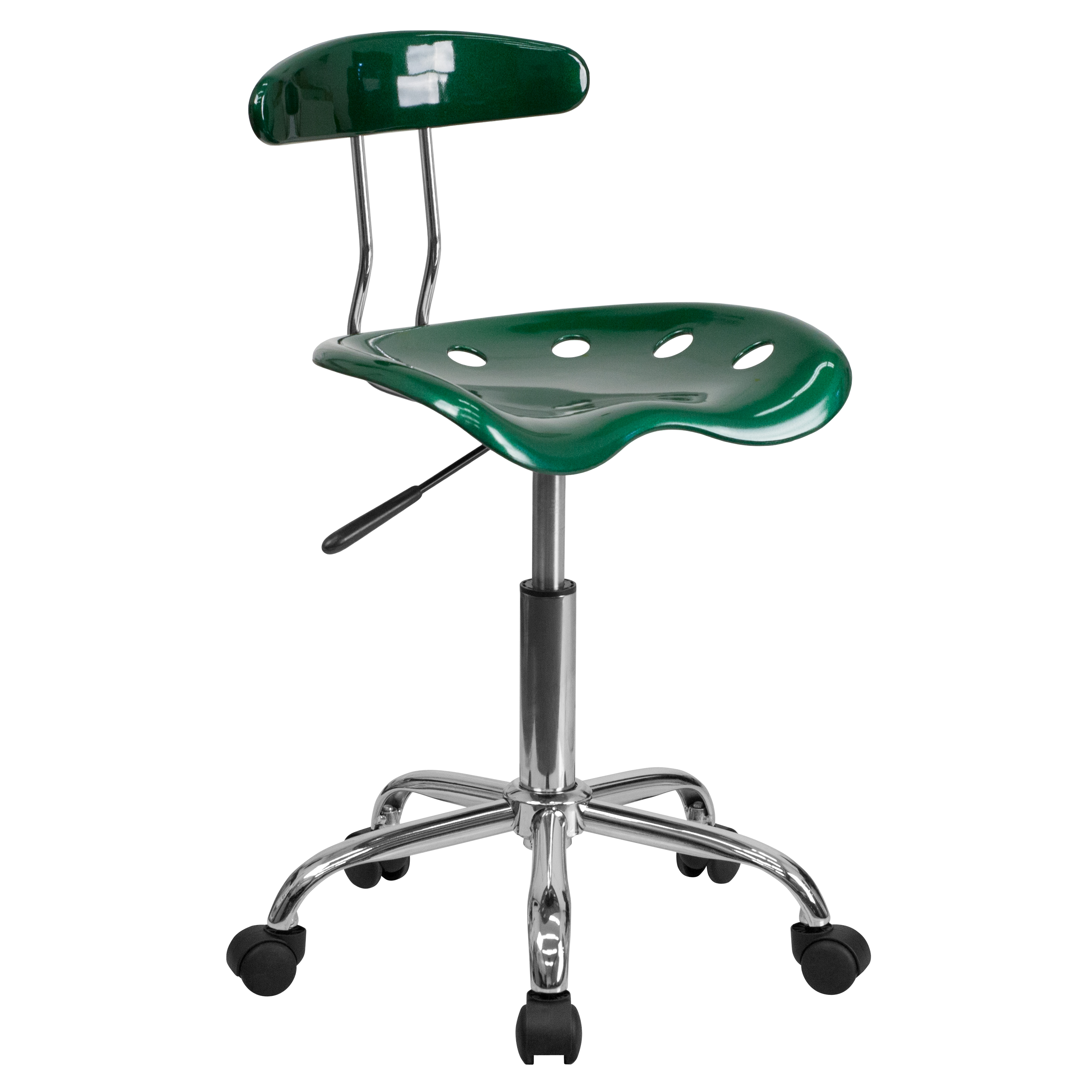 Flash Furniture Vibrant Green and Chrome Swivel Task Office Chair with Tractor Seat - image 2 of 12
