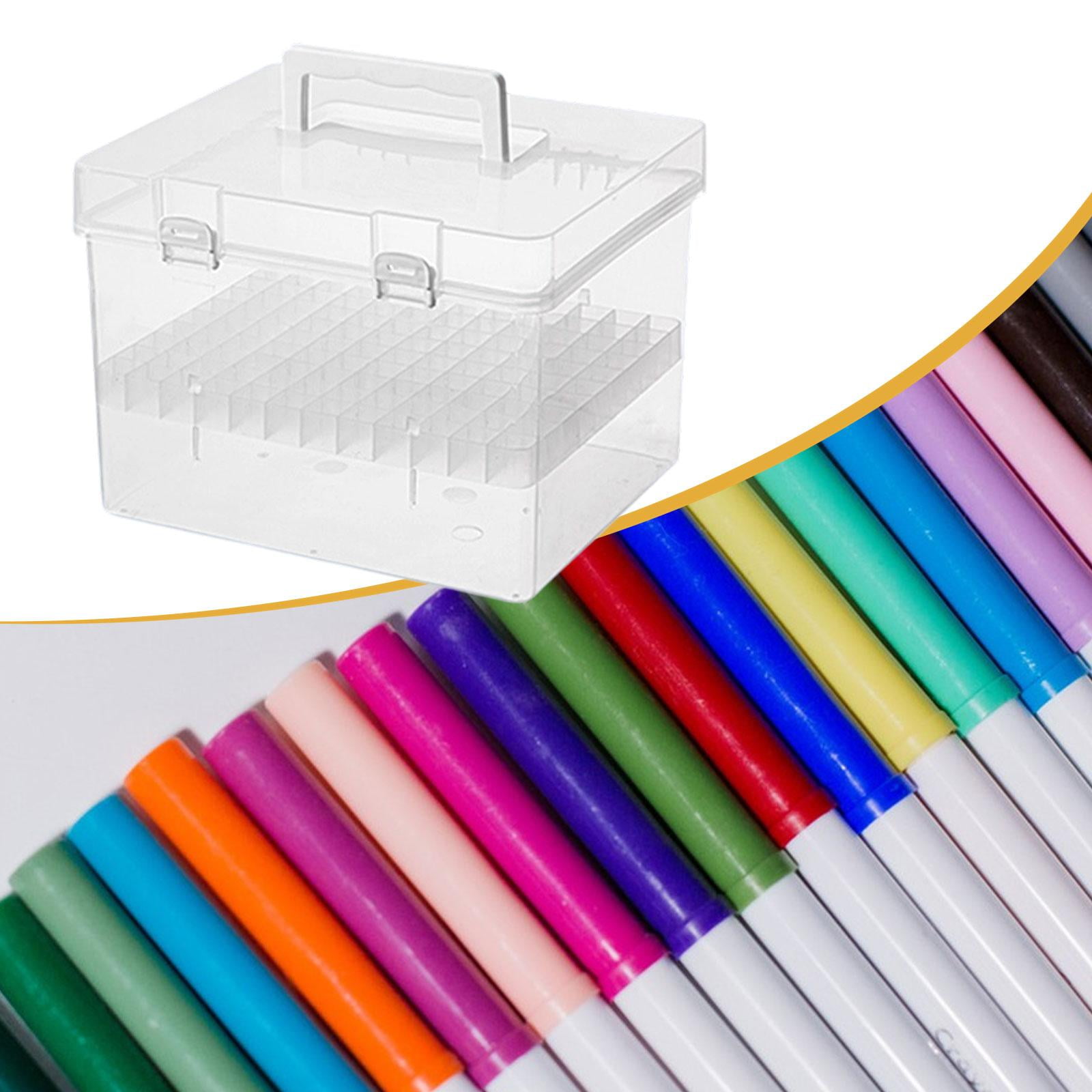 Marker Case Marker Storage Box Clear Marker Carrying Case with Durable PP Material for Art Supplies Home Travel