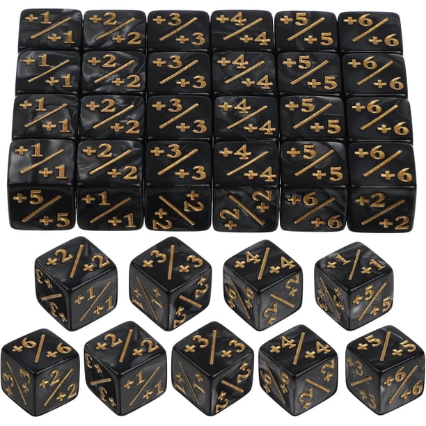 24Piezas Contador de Dados, Juego de Dados Positivos y Negativos D6 de 0,63 Pulgadas, Accesorio de Juego de Mesa de Dados Acrílicos, Compatible con -TG, CCG, Juegos de Cartas
