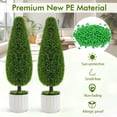 thumbnail image 5 of Resenkos 2-Pack 3-Foot Artificial Cedar Teardrop Topiary Tree, Includes Nursery Pot, Green, 5 of 8