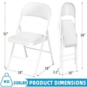 AKIUDEX Vinyl-Padded Metal Folding Chair, 6-Pack, White