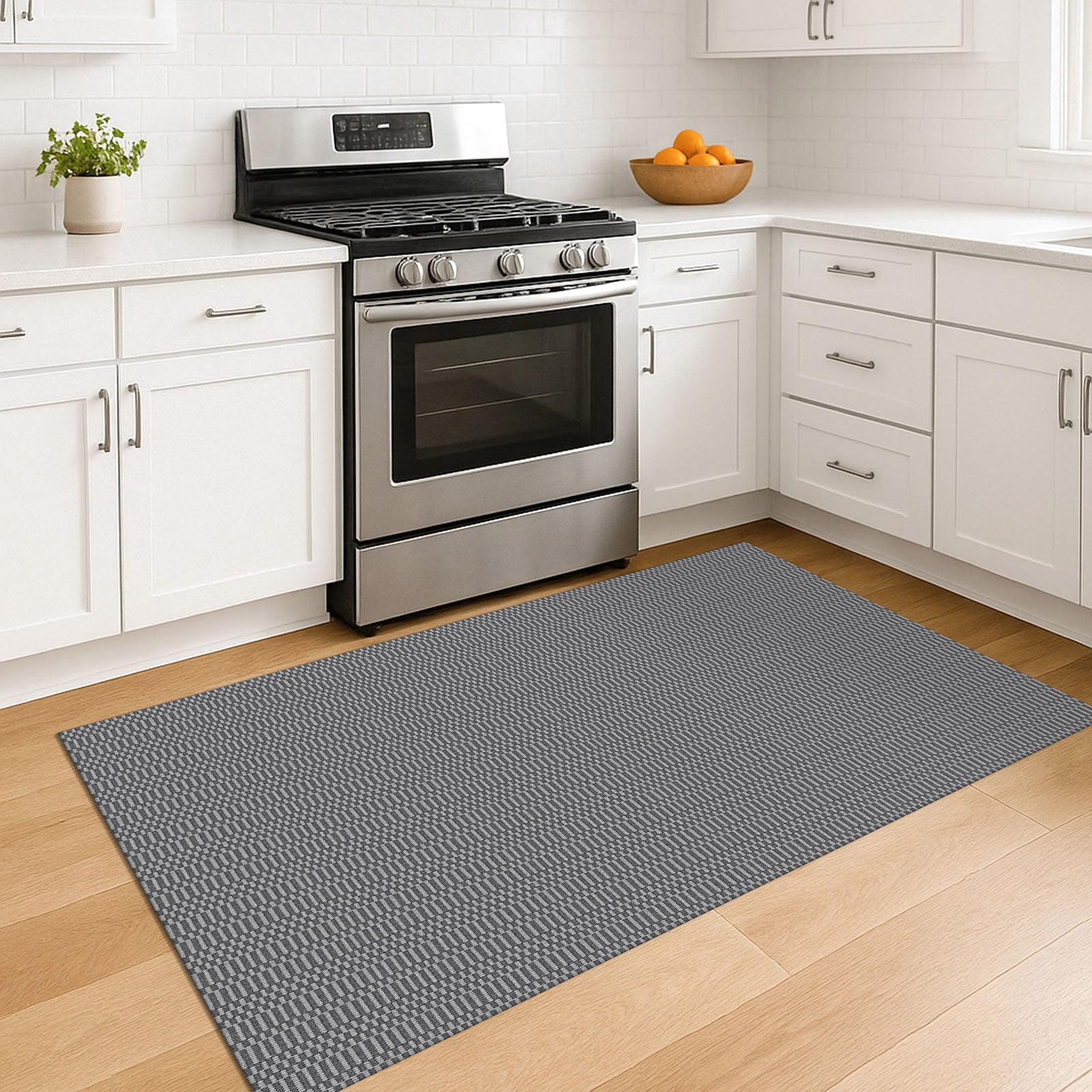 iOhouze Washable Rugs 3x5 ft Area Rug Entryway Rugs Rubber Backed Throw Rugs Indoor Door Mat Kitchen Rugs Braided Floor Carpet for Entrance Bathroom Kitchen Charcoal Grey/Dark Grey