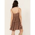 thumbnail image 4 of Cleo + Wolf Women's Beau Printed Mini Dress Chocolate   US, 4 of 4