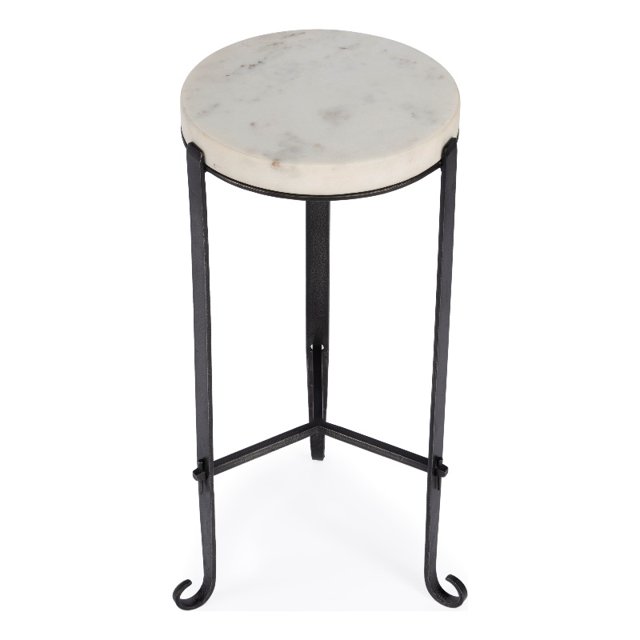 Butler Specialty Company Freya Marble and Iron 11.5" Table - White