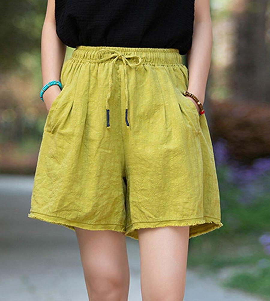 Comfy Drawstring Elastic Waist Linen 