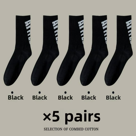 LYMAYTER Pure Cotton Men's Athletic Socks 5-Pack Breathable Antimicrobial Moisture Control Crew Socks‌