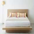 thumbnail image 6 of Yayeee Pillowcase King Size Set of 2 Satin Wrinkle Resistant Pillow Case, Pink and Yellow Striped Pattern, 6 of 7