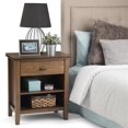 thumbnail image 2 of Trent Home Wood 24" Transitional Bedside Nightstand in Rustic Natural Brown, 2 of 11