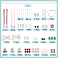 thumbnail image 2 of 1 caja DIY de 189 piezas, 8 juegos de correas para teléfono, kit para hacer dijes de cereza, lazos acrílicos a granel, perlas redondas de imitación, cuentas de hojas y corazones., 2 of 7