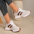 thumbnail image 3 of Rokment Women's Leopard Platform Fashion Sneakers Trendy Casual Color Block Suede Lace up Skateboard Tennis Walking Running Shoes for Woman Grey Size 8.5, 3 of 7