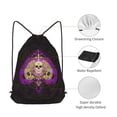 thumbnail image 5 of XMXT Waterproof Gym Bag, Fuchsia Skull Ace Print Drawstring Backpack for Men, s Black, 5 of 8