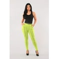 thumbnail image 3 of Sculpting Treggings With Faux Leather Belt - Green  Black Plaid, 3 of 11