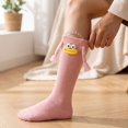 thumbnail image 6 of Kids Dopamine Color Knee High Socks, Girls Funny 3D Cartoon Face Braided Tassel Long Socks, Polyester Cotton Cute Novelty Children Stockings, 6 of 6