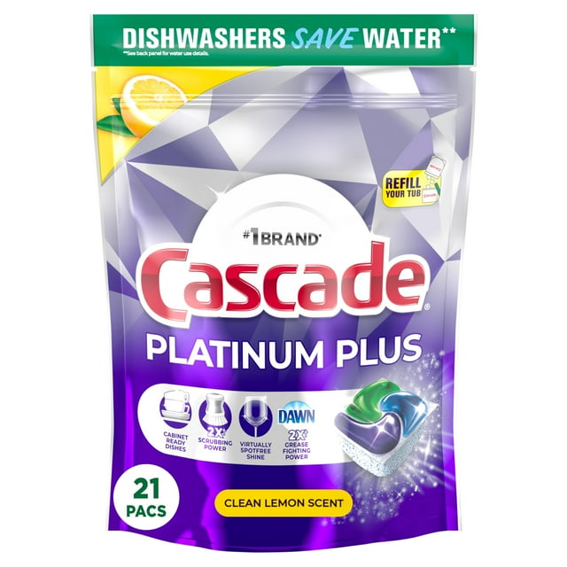 Detergente para lavavajillas Cascade Platinum Plus Limón 21 unidades