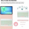 thumbnail image 4 of Funda con Teclado Retroiluminado de 7 Colores con Soporte para S Pen, Rosa para Samsung Tab S9/S10 Series, 4 of 8