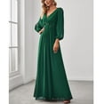 thumbnail image 5 of Lolmot Womens Elegant Sexy V-Neck Long Sleeve Chiffon Dress Grecian Flowy Wrap Maxi Evening Dress Party Dress, 5 of 5