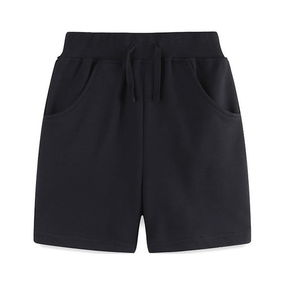 Tdoqot Toddler Boys Sweat Shorts- Cotton Soft Casual Kids Summer Athletic Shorts with Pockets Black Size 6T
