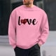 thumbnail image 1 of Amzcrzy Sudadera Para Hombre, Con Estampado De Corazones, Informal, De Manga Larga Y Cuello Redondo, Con Capucha, Color Rosa, L, 1 of 6