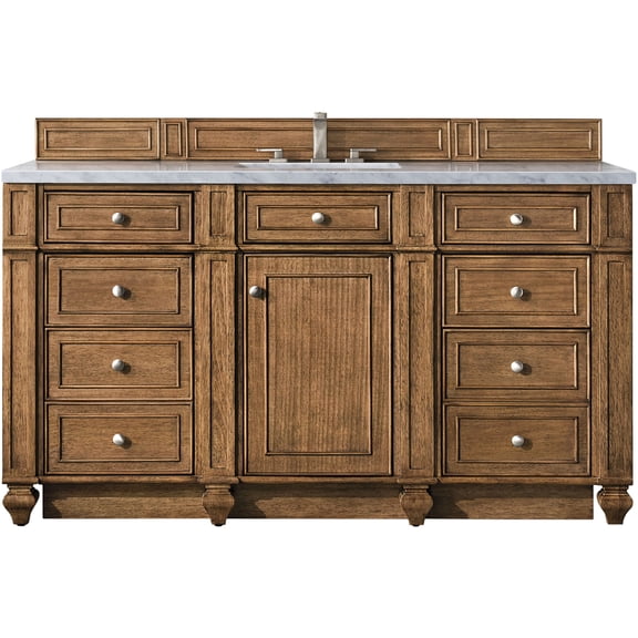 James Martin Vanities 157-V60S-SBR-3EJP Bristol 60" Free Standing Single Basin Hardwood