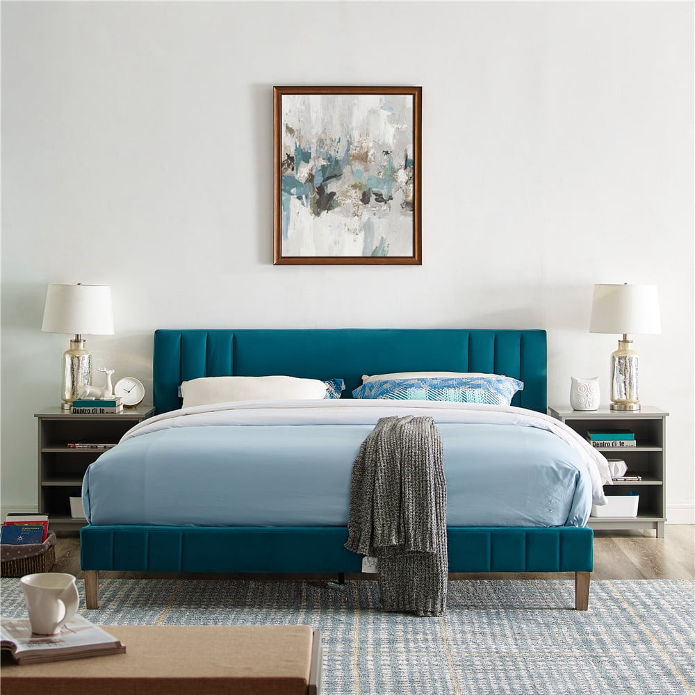 Modern Essentials Barclay Channel Tufted Upholstered Platform Bed Frame