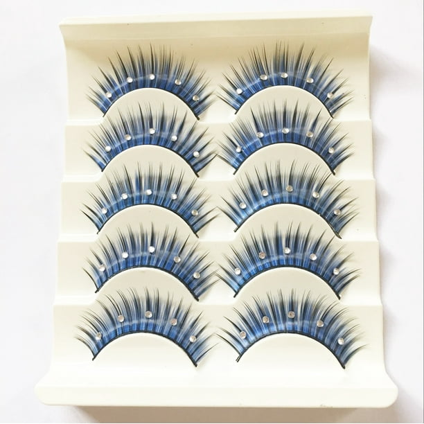 Xiao Hua 15 pares de pestañas postizas con purpurina y lentejuelas de colores, de visón esponjoso, ideales para cosplay, fiestas de Año Nuevo, maquillaje de escenario (ZSTZ7-001)
